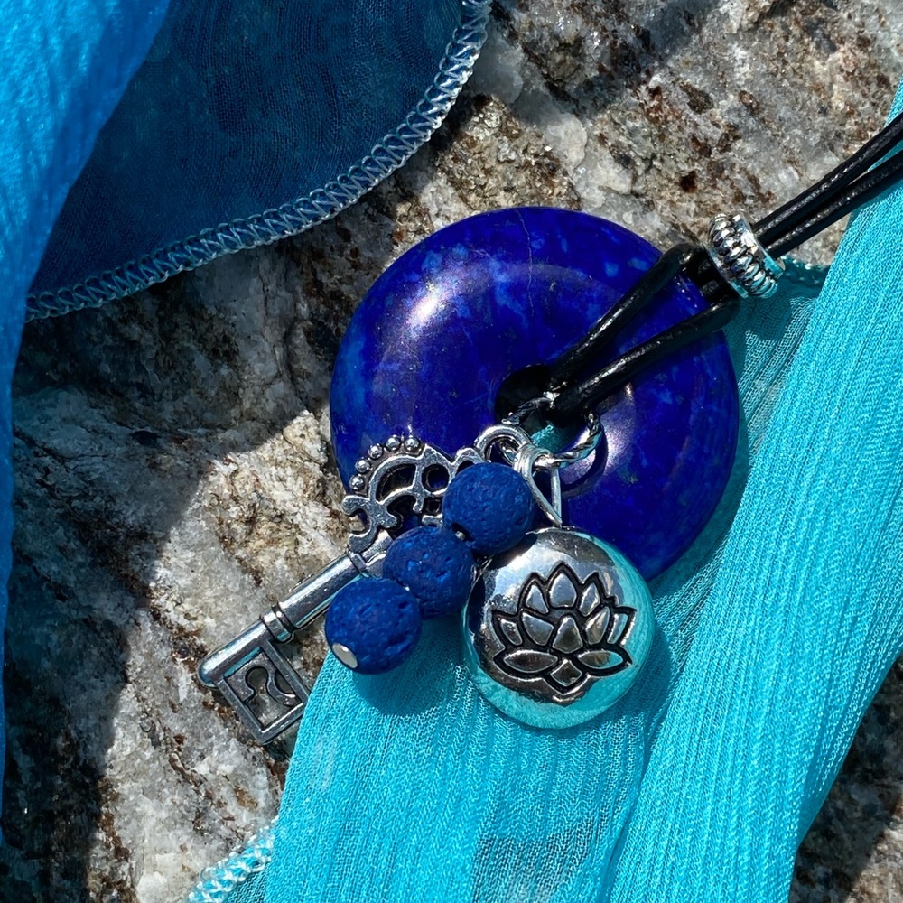 Dyed Blue Lapis Healing Necklace